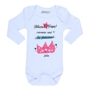 body bebe calambur felices papi siempre sere tu princesa personalizado color blanco