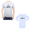 conjunto papa bebé jefe jefecita polera y body Calambur