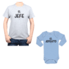 conjunto papa bebé jefe jefecito polera y body Calambur