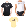 conjunto rey reina principe poleras y body Calambur