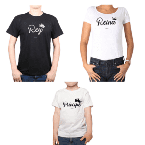 conjunto rey reina principe poleras Calambur
