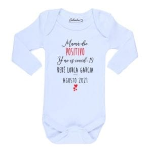Body bebe calambur Mamá dio Positivo Pandemia blanco