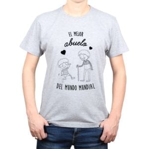 polera hombre calambur el mejor abuelo del mundo mundial ninito color gris