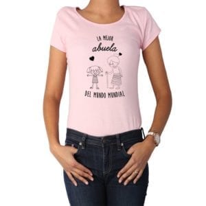 polera mujer calambur la mejor abuela del mundo mundial ninita color rosado