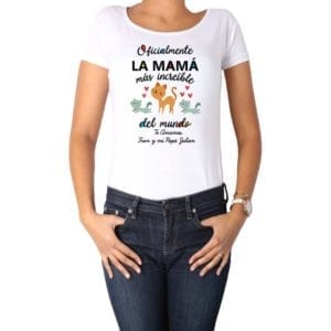polera mujer calambur oficialmente la mama mas increible blanco