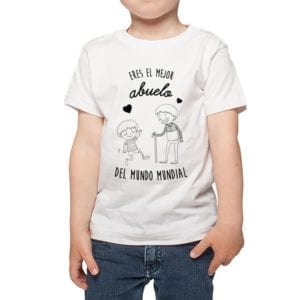 polera nino calambur eres el mejor abuelo del mundo mundial ninito color blanco