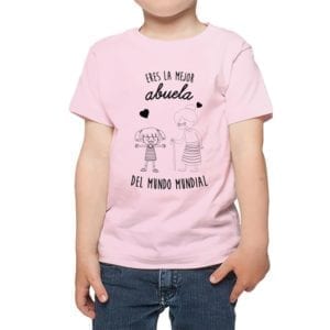 polera nino calambur eres la mejor abuela del mundo mundial color rosado