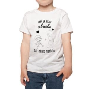 polera nino calambur eres la mejor abuela del mundo mundial niño color blanco