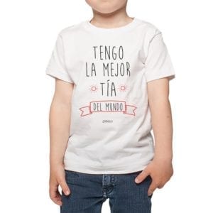 polera nino calambur tengo la mejor tia 2 color blanco