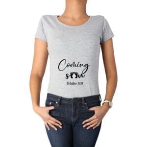 polera adulto mujer calambur coming soon personalizado color gris