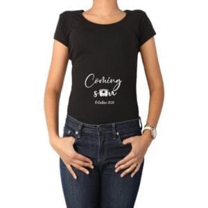 polera adulto mujer calambur coming soon personalizado color negro