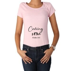 polera adulto mujer calambur coming soon personalizado color rosado
