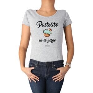 polera adulto mujer calambur pastelito en el horno color gris