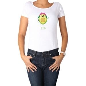 Polera Palta Vacía Mujer Nombre Personalizado 100% algodón Calambur Blanco