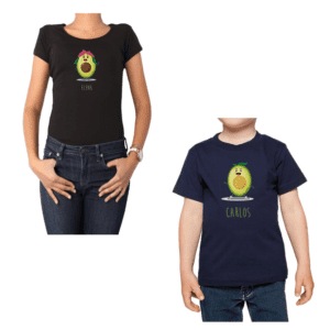 Conjunto Palta Poleras Mamá Niño Nombre Personalizado 100% algodón Calambur
