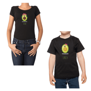 Conjunto Palta Poleras Mamá Niña Nombre Personalizado 100% algodón Calambur