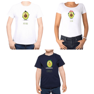 Conjunto Palta Poleras Papá Mamá Niño Nombre Personalizado 100% algodón Calambur