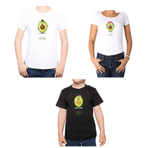 Conjunto Palta Poleras Papá Mamá Niña Nombre Personalizado 100% algodón Calambur