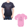 Conjunto Papá Bebé Polera Body Mejor Padrino Calambur 100% algodón