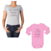 Conjunto Mamá Bebé Polera Body Mejor Madrina Calambur 100% algodón