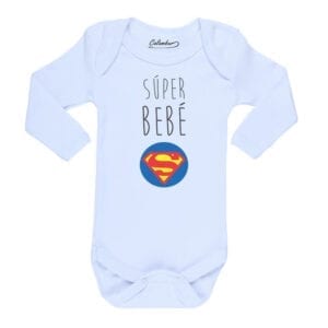 Body Bebe Súper Bebé Superman 100% algodón Calambur Blanco