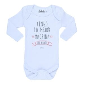 Body tengo la mejor madrina letras finas Bebé Calambur 100% algodón Blanco