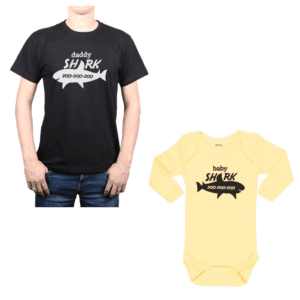 Conjunto Daddy Shark Baby Shark Polera y Body Calambur