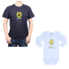 Conjunto Palta Poleras Papá Bebé Nombre Personalizado 100% algodón Calambur