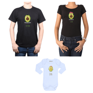 Conjunto Palta Poleras Papá Mamá Bebé Niña Nombre Personalizado 100% algodón Calambur