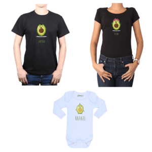 Conjunto Palta Poleras Papá Mamá Bebé Niño Nombre Personalizado 100% algodón Calambur