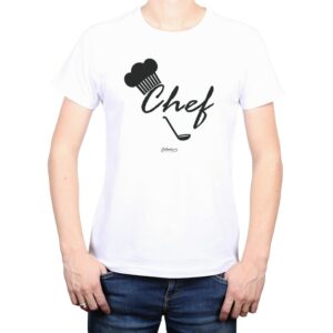 Polera hombre Calambur 100% algodón Chef blanco