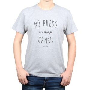 Polera hombre Calambur 100% algodón No puedo no tengo ganas gris