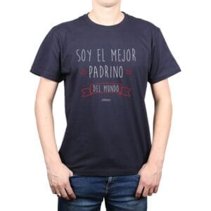 Polera hombre soy el mejor padrino 100% algodón Azul Marino