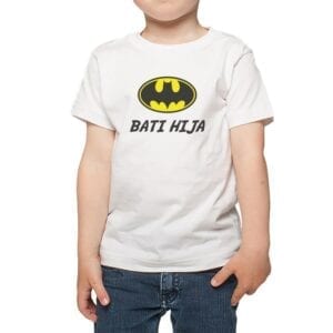 Bati Hija Polera Niños Batman 100% algodón Calambur Blanco
