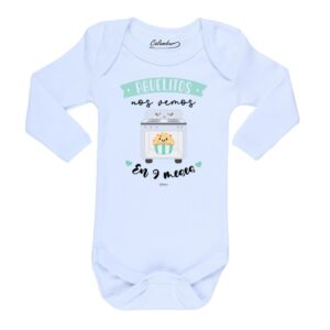 Body Abuelitos nos vemos en 9 meses blanco Calambur 100% algodón
