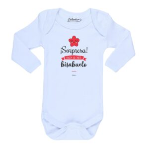 Body Bebé Sorpresa vas a ser bisabuelo Rojo 100% algodón Calambur