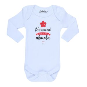 Body Bebé Sorpresa vas a ser abuela Rojo 100% algodón Calambur