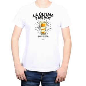 Polera Hombre La Última y me voy 100% algodón blanco Calambur