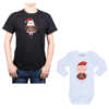 Conjunto Feliz Navidad Figura Papá Bebé Polera y Body Calambur 100% algodón