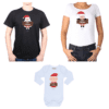 Conjunto Feliz Navidad Figura Papá Mamá Bebé Poleras y Body Calambur 100% algodón