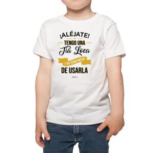 Polera niño Tía Loca 100% algodón blanco