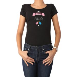 Polera mujer Futura Abuela negro 100% algodón Calambur