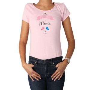 Polera mujer Futura Mamá rosado 100% algodón Calambur