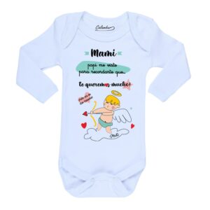 body bebe mami papi me viste san valentín calambur blanco