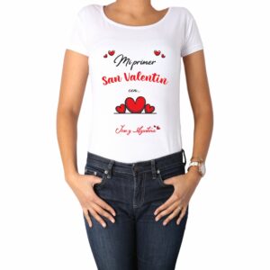 polera mujer mi primer san valentín calambur blanco