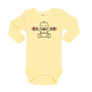 Body bebé Imán familiar manga larga 100% algodón Calambur amarillo