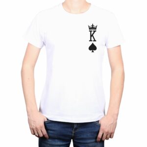 Polera hombre pareja san valentín King Calambur blanco