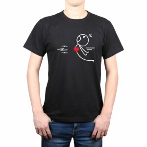 Polera hombre pareja san valentín iman Calambur negro