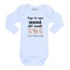 body bebé tengo la mejor mamá del mundo elefantes Calambur blanco