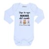 body bebé tengo la mejor mamá del mundo buhos Calambur blanco
